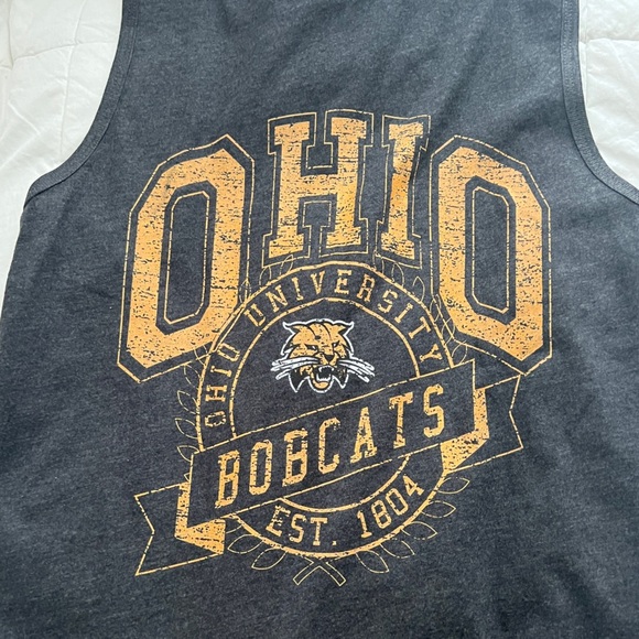 Ohio University Bobcats EST 1804 Grey Unisex Muscle Tee Size S Colors Grey - Picture 3 of 5